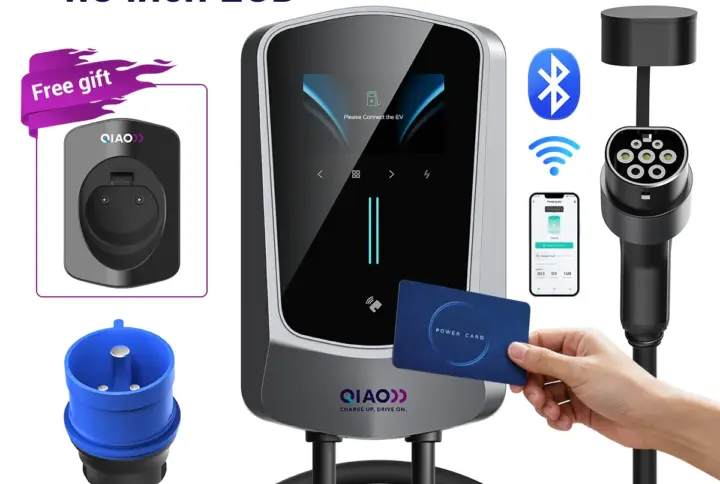 7KW -Blue CEE-32A-RFID Card + WIFI + Bluetooth+APP + 4.3'LCD
