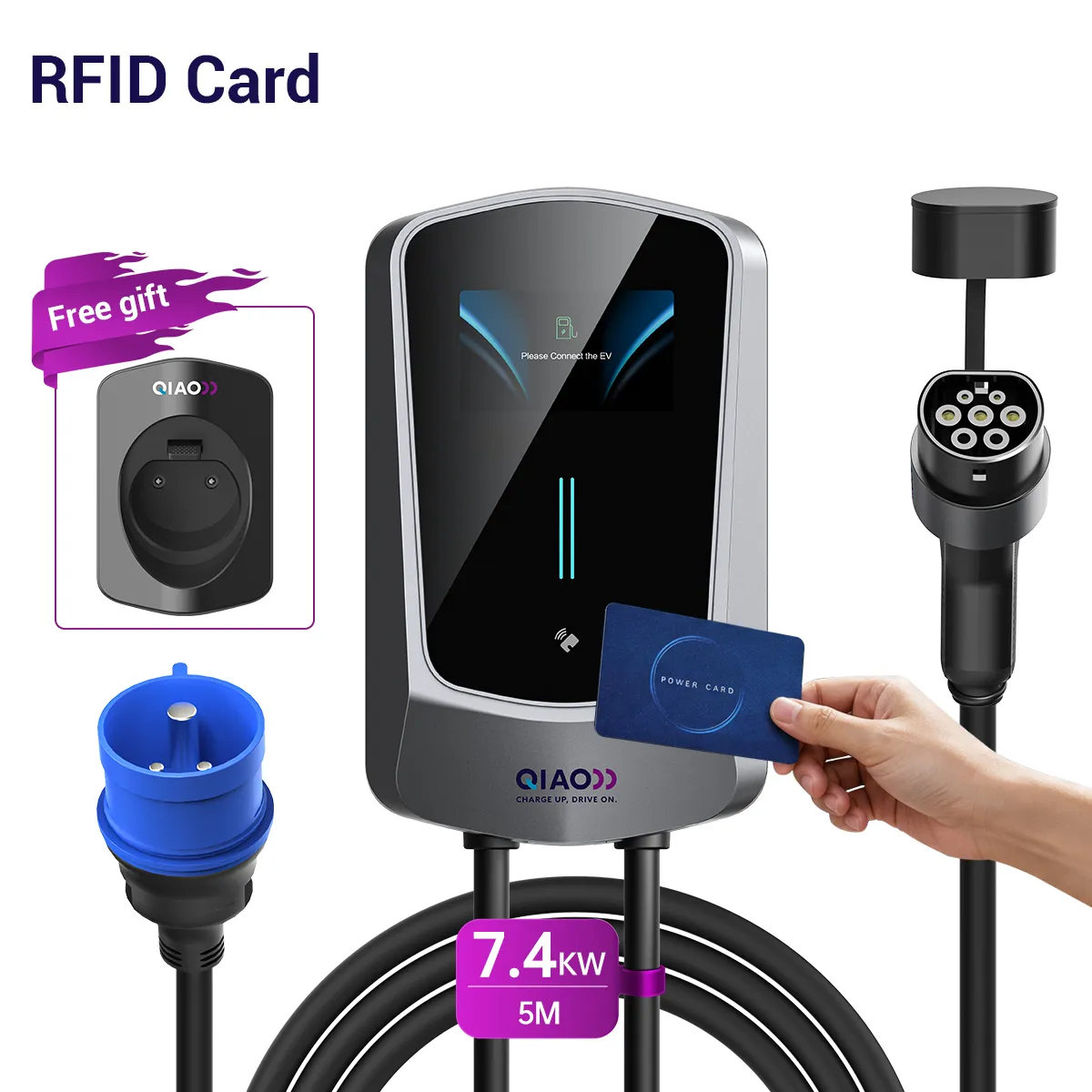 7KW -Blue CEE 32A -RFID Card