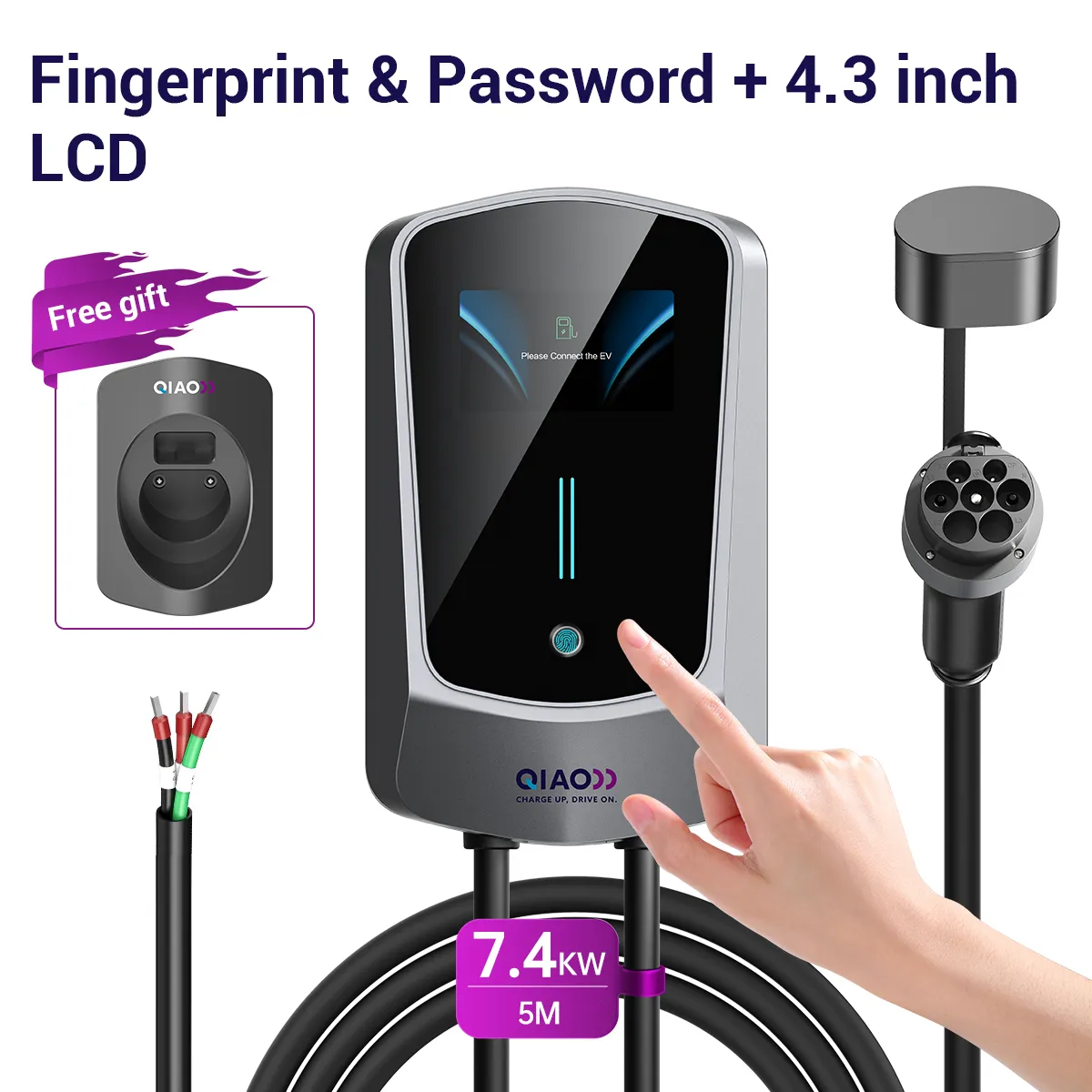 7KW -Hardwired -Fingerprint & Password + 4.3 inchLCD