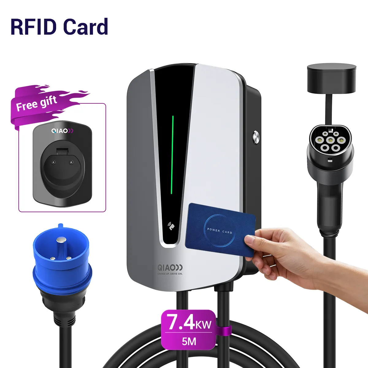 7KW -Blue CEE 32A-E802-RFID Card